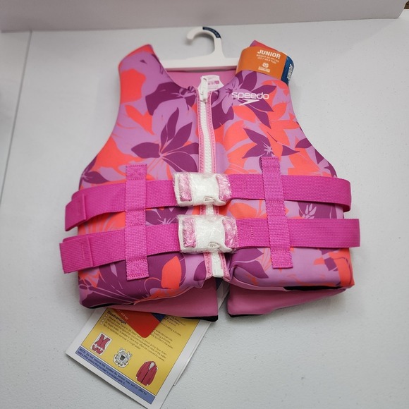 Speedo Other - Brand New With Tags Speedo Life Vest Girls Junior 50-90 Ilbs. Adjustable Straps